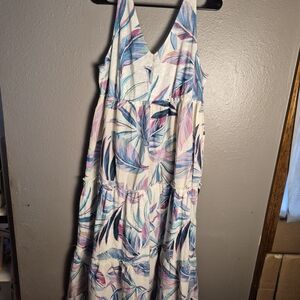 Torrid Multicolor Leaf Print Maxi Dress